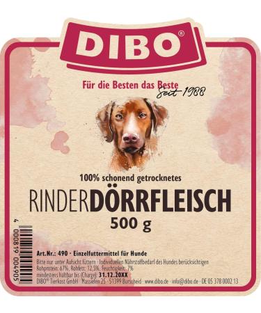 Dibo D rrfleisch 500g - Natural Dog Chew Snack | Quality Chemical-Free Treats for Dogs | Healthy Dog Food - Buy Online on SooperMarket.com