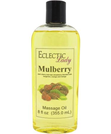 Mulberry Massage Oil 8 oz with Sweet Almond Oil and Jojoba Oil Preservative Free Perfect for Aromatherapy and Relaxation 8 Ounce