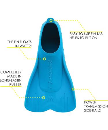Cressi Mini Light Swim Fins for Kids 1+ Years | EU 29/31 | US Kid 11.5/13 - Ideal for Learning to Swim - Azure Blue - Buy Online on SooperMarket.com