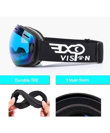 EXP VISION Snowboard Ski Goggles - Anti Fog OTG Winter Snow Goggles Blue - Buy Online on SooperMarket.com