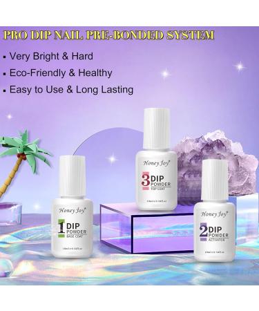 Honey Joy Dip Powder Nail Kit - 4 Colors Neon Bright Green Purple Dipping Powder Set - Salon Quality Manicure at Home - Dip-7pcs-02 - Buy Online on SooperMarket.com