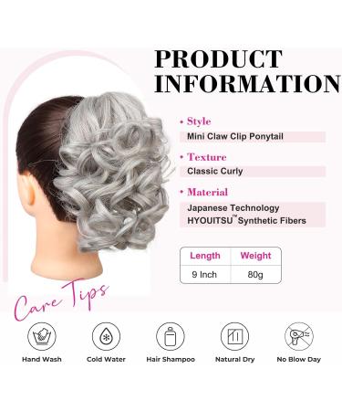 REECHO 9 Silver Grey Classic Loose Curly Wavy Claw Clip Ponytail Extension - Buy Online on SooperMarket.com