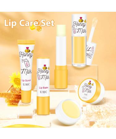 Lip Care Lip Balm Set - Honey Milk Moisturizing And Plump Lipbalm Set - Lip Hydration Exfoliating Minimizing Lip Lines Brightening Lip Repair - Lip Scrub Lip Balm Lip Oil Lip Mask - Buy Online on SooperMarket.com