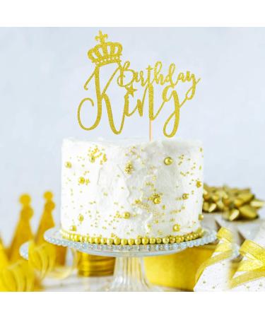 Arthsdite King Birthday Cake Topper Boy Prince 1st 2nd 3rd 10th 13th 18th 21st 30th 40th 50th Birthday Cake Topper/Gender Reveal Party Decorations - Gold Glitter - Buy Online on SooperMarket.com