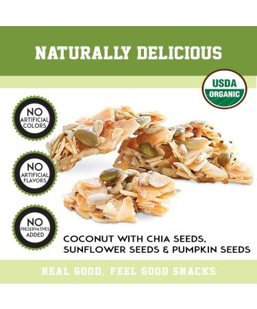 Organic Coconut Bites with Chia, Sunflower & Pumpkin Seeds - 2 Pack, 12oz Resealable Bags - Buy Online on SooperMarket.com