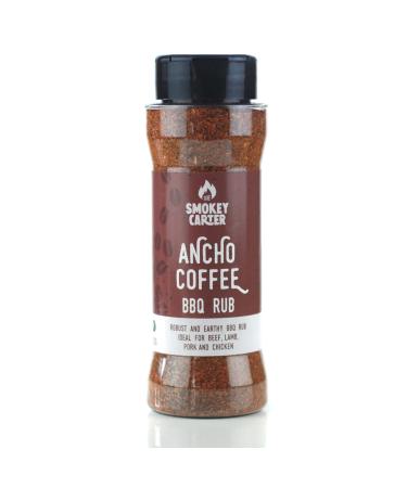 Ancho Coffee BBQ Rub Shaker | The Smokey Carter | Deep rich & earthy seasoning for brisket ribs beef & chilli | Colombian coffee & ancho chilli barbecue sesoning
