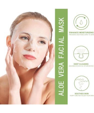 Trendyfave Aloe Vera Sheet Mask Collagen Face Mask Firming Repair Korean Face Mask Niacinamide Facial Mask Firming Anti-Wrinkle Mask Hydrating & Nourishing & Natural For All Skin Types - Buy Online on SooperMarket.com