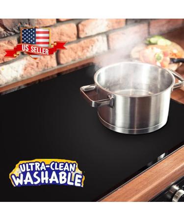 Large Magnetic Induction Cooktop Protector Mat - Anti-strike & Anti-scratch Glass Top Stove Cover - Silicone Mat for Electric Stove - Buy Online on SooperMarket.com