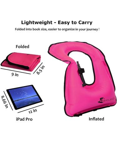 OMOUBOI Snorkel Vest for Adults - Inflatable Swim Safety Jacket for Diving, Snorkeling & Swimming (100-220 lbs) - Rose-red - Buy Online on SooperMarket.com