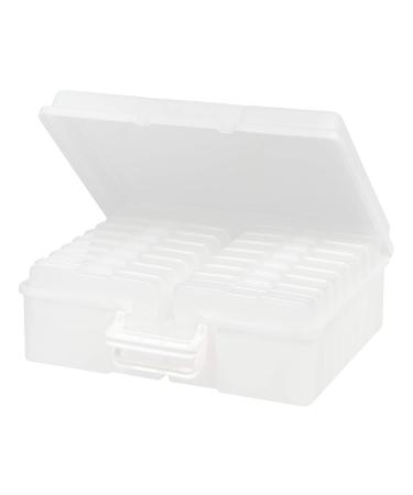 IRIS USA 4" x 6" Photo Storage Craft Keeper, Main Container with 16 Organization Cases For Pictures, Crafts, Scrapbooking, Stationery Storage, Protection and Organization, Clear Clear - XL