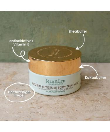 Jean & Len Melting Moisture Body Treatment - Rosemary & Ginger Body Butter for Normal Skin Paraben & Silicone-Free 200ml - Buy Online on SooperMarket.com