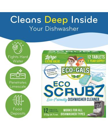 Heavy Duty Dishwasher Cleaner - Septic Safe Odor & Limescale Removal - 12 Unscented Tablets for 12 Month Supply - Buy Online on SooperMarket.com
