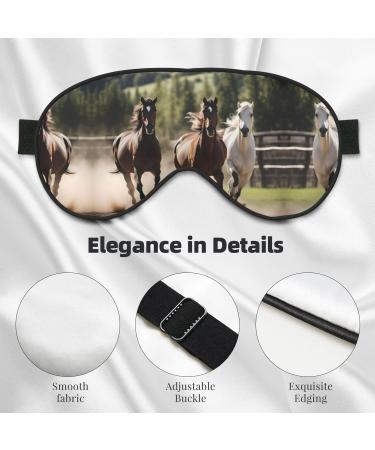 SSIMOO Three Running Horses Soft Sleep Eye Mask - Breathable Black Eye Patch for Women | Perfect for Travel & Relaxation - Buy Online on SooperMarket.com