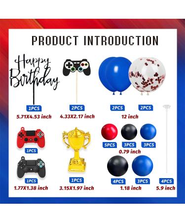 UFROMSKY 28pcs Video Game Cake Topper Headset Cake Topper Game Console Controller Cake Topper with Colorful Balls Trophy balloons for Video Game Themed Party Boys Teens Birthday Party - Buy Online on SooperMarket.com