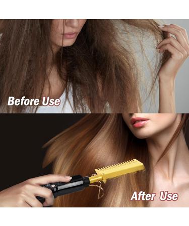 Ten-Tatent Hot Comb Hair Straightener | Double Sided Electric Straightening Brush - Buy Online on SooperMarket.com