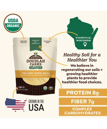 Organic Yellow Cornmeal 5lb by Doudlah Farms - Vegan, Non-GMO, USA Grown | Ideal for Cornbread, Muffins, Pancakes | Regeneratively Farmed | 5lb Pack - Buy Online on SooperMarket.com