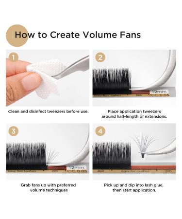 LASHVIEW Easy Fan Volume Lashes - Silk Semi-permanent Handmade Auto-Fan Eyelashes (0.07-C 8-15mm Mixed) for Professional Salon Use - Buy Online on SooperMarket.com