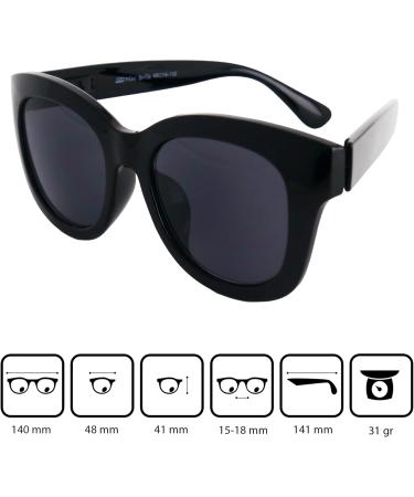Stylish Retro Mini Glasses - Prescription Sunglasses with Thick Plastic Frame Free Case | Women's Reading Sun Glasses - 0.0 Diopters - Buy Online on SooperMarket.com