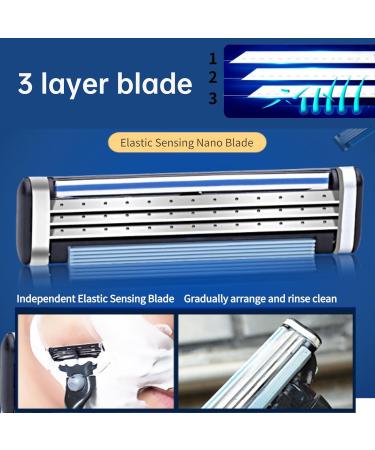Best Razor Blades Refill for Mach 3 - 16PC Upgrade Universal 3-Layer Men's Shaving Blades - Buy Online on SooperMarket.com