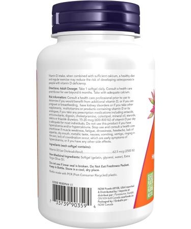 NOW Supplements Vitamin D3 2500 IU Softgels 500 Count & NOW Supplements Omega-3 1 000mg Softgels 200 Count - Buy Online on SooperMarket.com