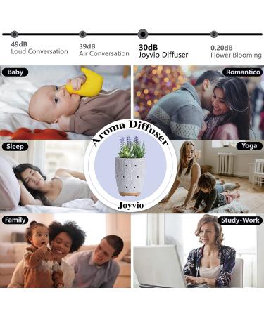 Artificial Succulent Plants Potted Essential Oil Diffuser with 7 Colors LED Light - Grey | Aromatherapy Ceramic Cool Mist Diffuser for Home and Office - Buy Online on SooperMarket.com
