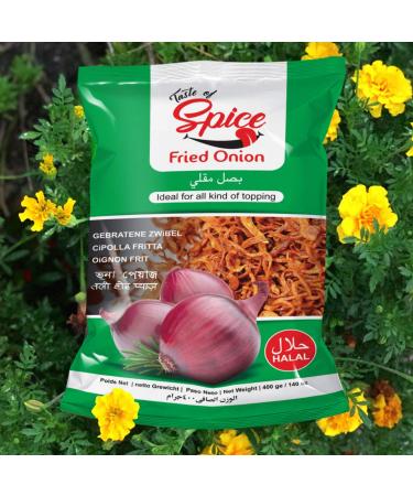 Taste of Spice Fried Onions 14oz (Pack of 2) - Crispy Fried Shallots | Gluten Free, Organic, Vegan, Non-GMO - Buy Online on SooperMarket.com