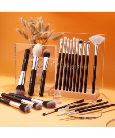 BEILI 20pcs Makeup Brush Set - Natural Goat Hair & Premium Synthetic Kabuki Brushes for Foundation, Powder, Contour, Eyeshadows, Eyebrows, and Eyeliner - Black - Buy Online on SooperMarket.com
