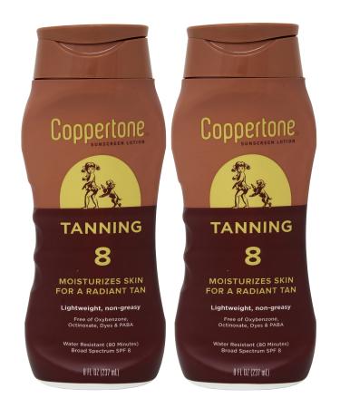 Coppertone Sunscreen Lotion SPF 8 (8 fl oz) (Pack of 2)