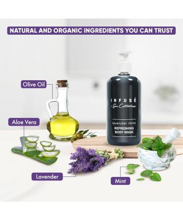 Terra Pure Infuse Lavender Mint Body Wash | Spa Collection Hotel Amenities | 10.14 oz Pump Bottle - Luxurious Single Bottle - Buy Online on SooperMarket.com