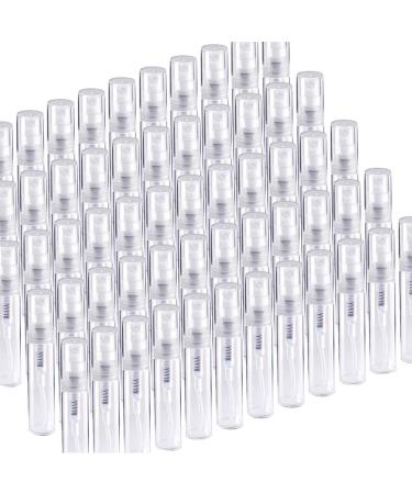 FANDAMEI 60 Pack 3ml Mini Clear Plastic Spray Bottle Empty Cute Perfume Atomizer for Cleaning, Travel, Essential Oils, Perfume.