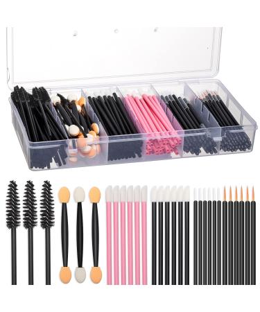 300pcs Disposable Makeup Tool Kit,Brow brush/Mascara brush/Lip Applicators/Eyeshadow applicators/Eyeliner brush,JASSINS Makeup Disposable Accessories With Organizer Box