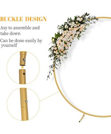 Fogein 6.6ft Round Backdrop Stand - Metal Circle Arch Stand for Wedding & Party Decor (Gold) - Buy Online on SooperMarket.com