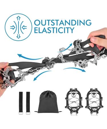 Henoty 19-Spikes Ice Cleats for Hiking Boots - Snow Grips for Women, Men, and Kids | Safe Traction for Hiking, Fishing, Climbing, and Mountaineering - Buy Online on SooperMarket.com