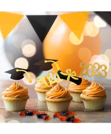48pcs 2023 Graduation Cupcake Toppers Baking Decoration Exquisite Grad Cap Set Appetizer Picks For Graduation Party Graduation Toppers 2023 - Buy Online on SooperMarket.com