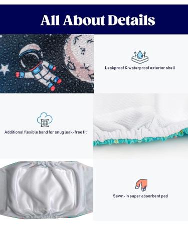 MICOOYO Reusable Dog Diapers for Male Dogs | 3 Pack Washable Belly Bands | Super Absorbent & Durable XS Size for Newborn Dogs | Space Theme - Buy Online on SooperMarket.com