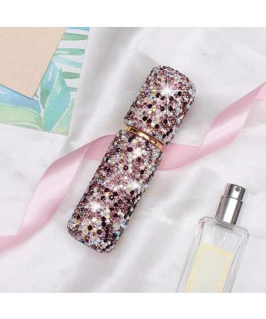 XhuangTech Portable Mini Refillable Perfume Scent Atomizer-Shiny Diamonds Empty Spray Bottle for Traveling and Outgoing of 10ml (Purple)