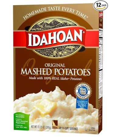 Idahoan Mashed Potatoes, Original, 13.75 Ounce (Pack of 12)