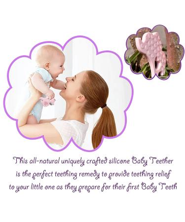 Bigspinach Soft Pink Elephant Teether | Silicone Teething Toy for Babies 0-12 Months | Gum Massager & Anxiety Relief | Gift for Girls - Buy Online on SooperMarket.com