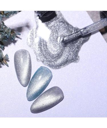MIZHSE 10ml Universal Cat Eye Gel Nail Polish Silver Soak Off UV/LED Gel Smoothie Wide Nail Polish Gel Magnetic Gel Nail Polish with Magnet BSKMY005 - Buy Online on SooperMarket.com