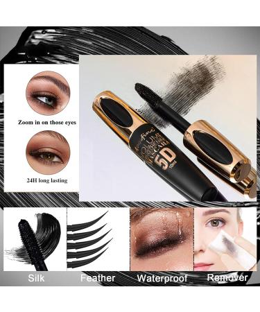 MIESCHER Brown Waterproof Mascara - Long Lasting 5D Silk Fiber Lash Mascara for Volumizing, Lengthening, and Defining Eye Lashes - Buy Online on SooperMarket.com
