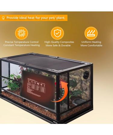 FIPASEN Reptile Heating Mat 6x8 Inch with Digital Thermostat - Ideal for Various Pets and Plants - Upgraded Heating Pad with Thermostat Included - Buy Online on SooperMarket.com