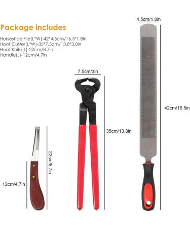 Nicoone Horse Farrier Hoof Trim Tool Kit | 3PC Professional Hoof Cutting Tongs & Horseshoe Care Accessories - Buy Online on SooperMarket.com