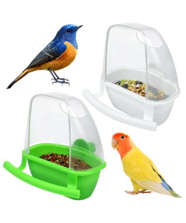 2Pcs Bird Feeder for Cage Bird Water Feeder Birds Water Dispenser Parrot Feeder Hanging Bird Food Water Bowl Bird Cage Accessories Bird Supplies Seed Food Container for Parakeet Budgies Lovebirds