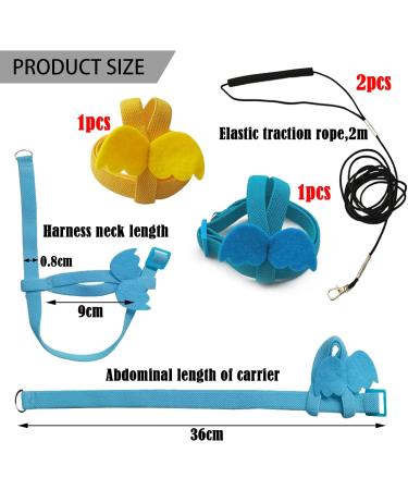 DKDDSSS 2 PCS Bird Harness Pet Parrot Leash Training Supplies Parrot Harness Leash Outdoor Adjustable for Cockatiel Mynah Monk Parakeet Macaw (Blue and Yellow) - Buy Online on SooperMarket.com