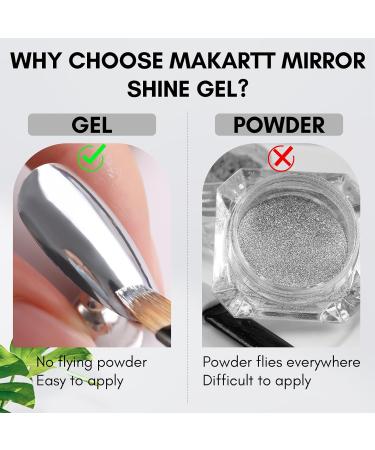 Makartt Painting Gel Nail Polish UV: Silver Chrome Mirror Metallic Effect for Nail Art - Buy Online on SooperMarket.com