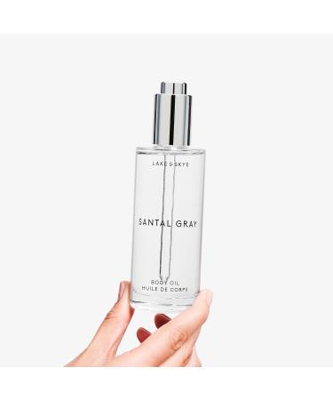 Shop Lake & Skye Santal Gray Body Oil 3.4 fl oz - Hydrating Vitamin E & Sweet Almond Oil | Aromatic Woody Spicy Scent - International Shipping Available - Buy Online on SooperMarket.com