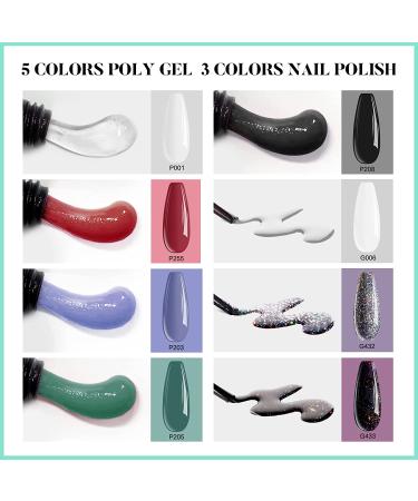 Morovan Poly Gel Nail Kit with 48W LED Lamp and Glitter Prep - Extension Gel, Primer, & Nail Art Supplies - Buy Online on SooperMarket.com