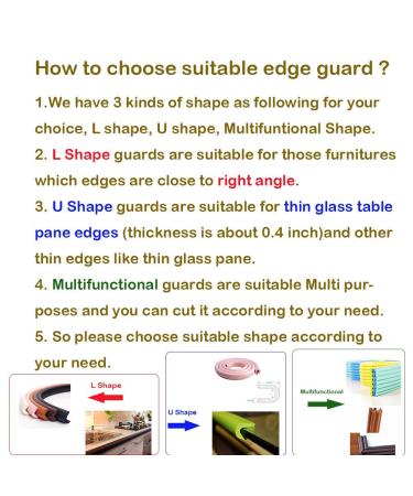 M2cbridge U Shape Extra Thick Furniture Table Edge Protectors Foam Baby Safety Bumper Guard 6.5 Ft (Black) - Buy Online on SooperMarket.com
