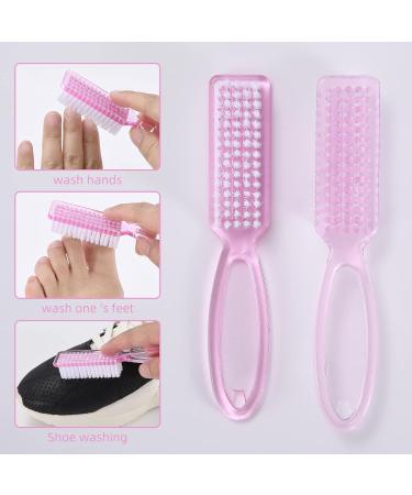 Yebeauty Nail Brush Fingernail Cleaner 4 Pack - Hand and Toe Scrubbing Brush for Pedicure - Clear Pink Plastic Nail Scrubber - Buy Online on SooperMarket.com