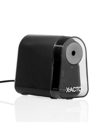 X-ACTO Pencil Sharpener Mighty Mite Electric Pencil Sharpener with Pencil Saver SafeStart Motor Small Pencil Sharpener for Teacher and Homeschool Supplies Black 1 Count